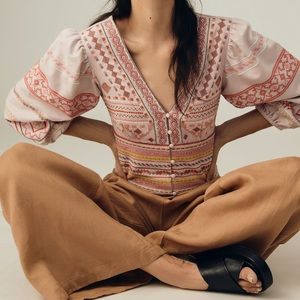 Anthropologie Deep V Top